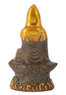 Seated Buddha Bodhisattva Antique Brown Brass Statue