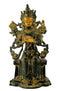 Seated Goddess Tara Statue 10.50" Tall Tibetan Buddhist Goddess of Compassion Figurine Female Bodhisattva