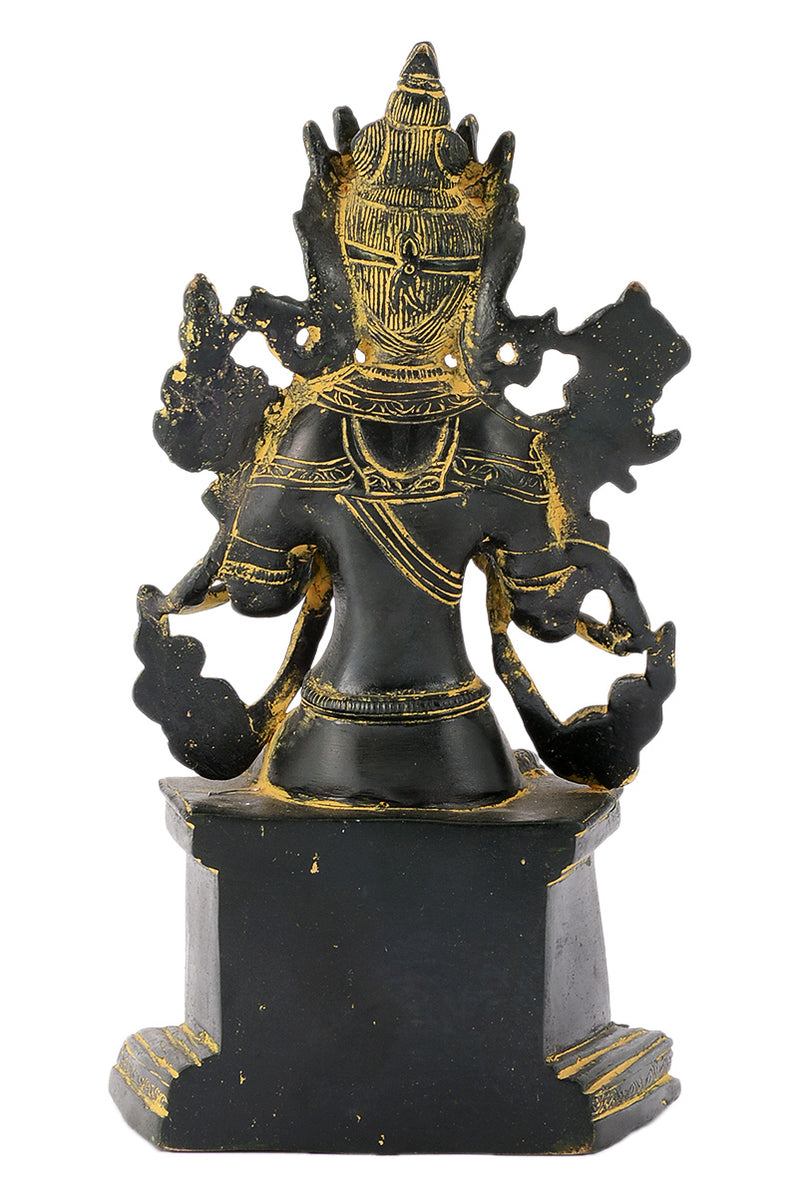 Seated Goddess Tara Statue 10.50" Tall Tibetan Buddhist Goddess of Compassion Figurine Female Bodhisattva