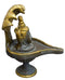 Shiva Lingam Brass Statue Protected by Divine Serpents (6 Inch)