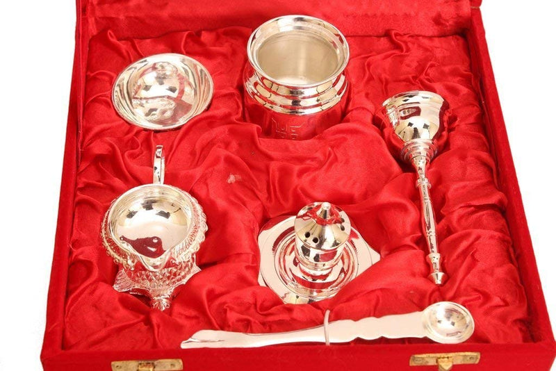 Om Design Pooja Aarti Silver Plated Thali