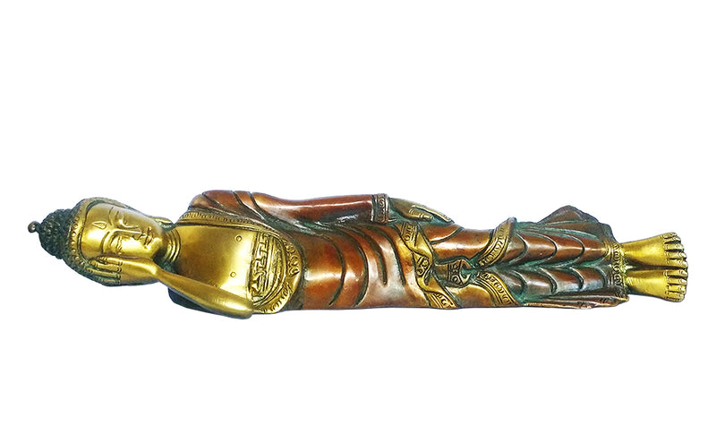 Reclining Nirvana Buddha Brass Statue