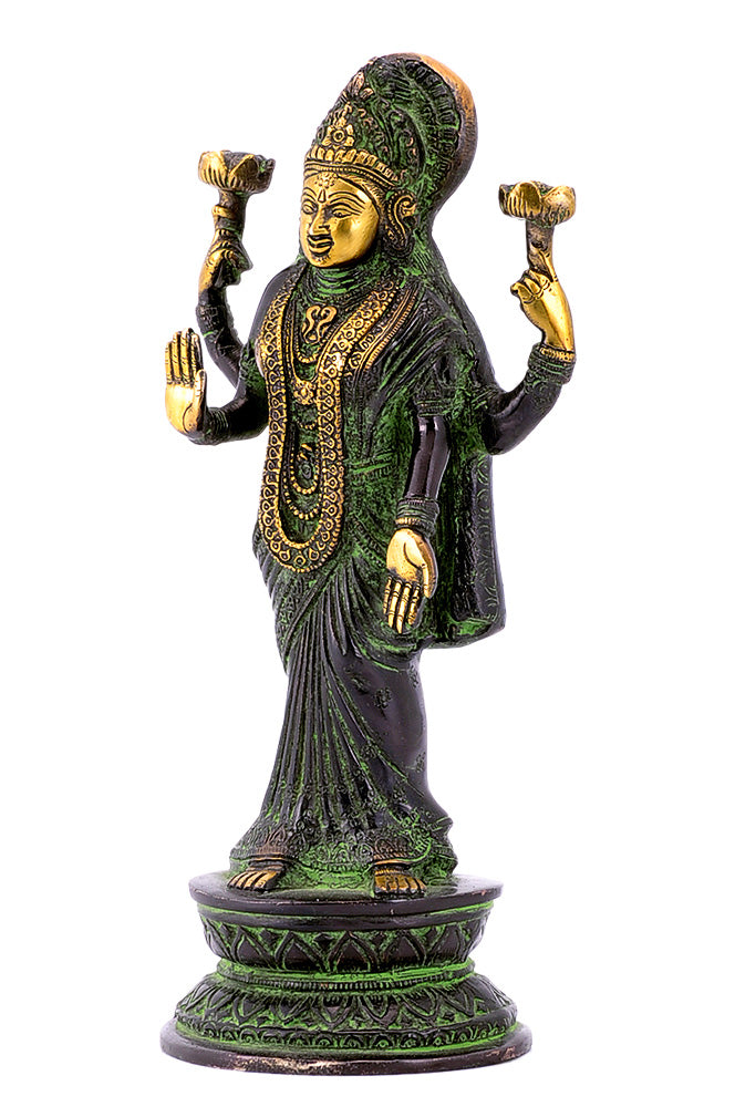 Vishnu Priya Mahalakshmi Black Finishing Brass Statue