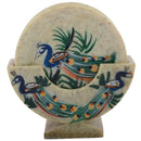 Beautiful Peacock Print Stone Coaster Set of 6