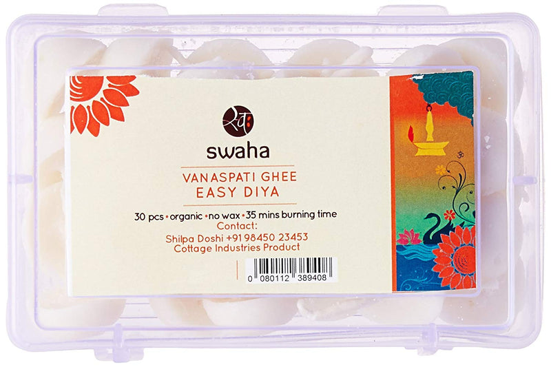 Vanaspati Ghee Diya (White) Pack of 3