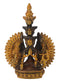 Eleven Headed Thousand Armed Avalokiteshvara Tibetan God Brass Sculpture Showpiece