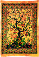 Colorful Tree of Life Tie Dye Hippie Cotton Wall Hanging Tapestry
