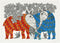 Talking Elephants - Gond Painting