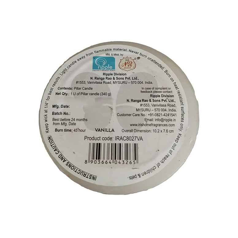 Vanilla Designer Candle 340g (Vanilla Fragrances)