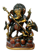 Warrior Lord Vinayak Decorative Brass Sculpture