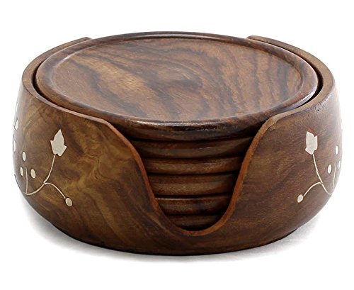 Wooden Tea Coaster for Home & Office Set of 6
