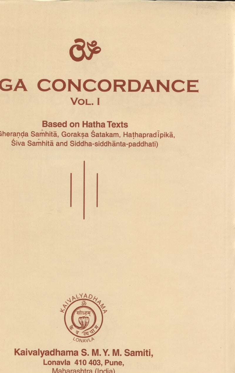 Yoga Concordance- Vol 1