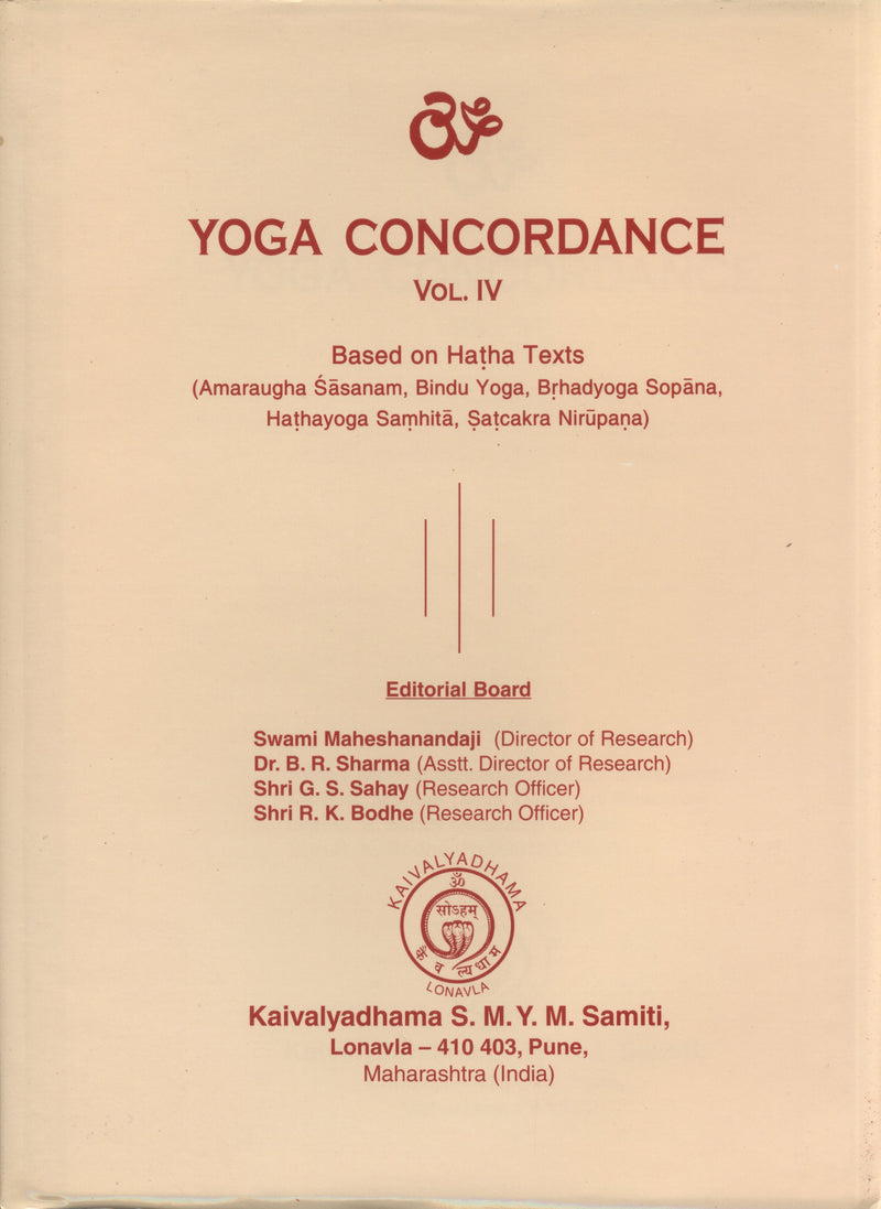 Yoga Concordance Vol. IV