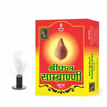 Zed Black Shriphal Sambrani Dhoop Incense Cones with Stand