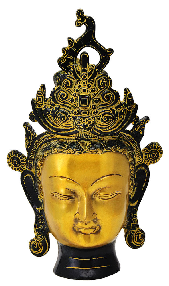 Decorative Brass Tara Face in Golden Finish 11.75"