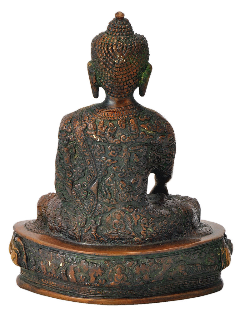 Beautiful Brass Buddha Golden Brown Finish 9.25"