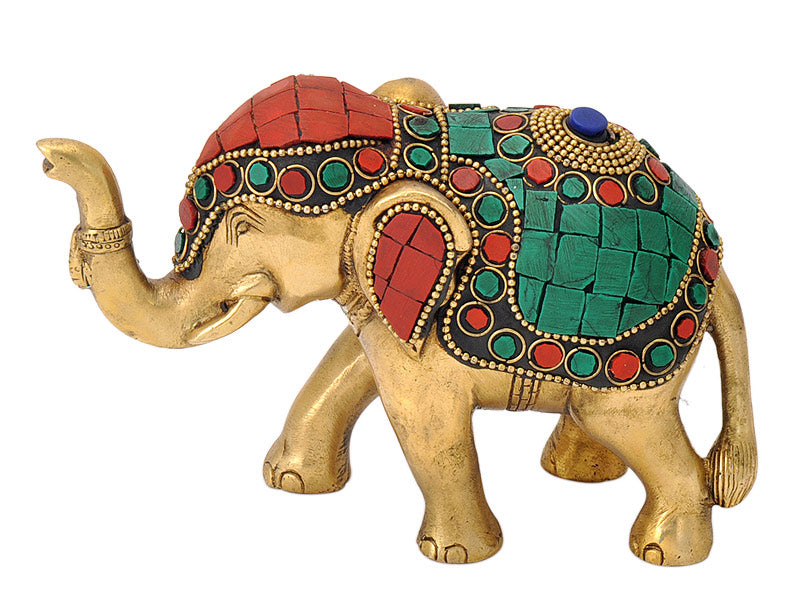 Decorative Brass Ornated Elephant Figure