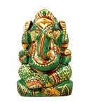 "Lord Ganesha" Green Aventurine Statue