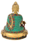 Brass Buddha with Turquoise Coral Stone Work