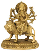 Brass Statue of Maa Durga Sherawali 9.50"