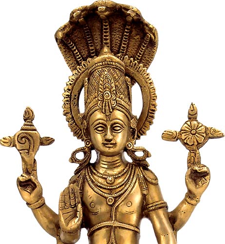 Protector God Vishnu - Brass Sculpture