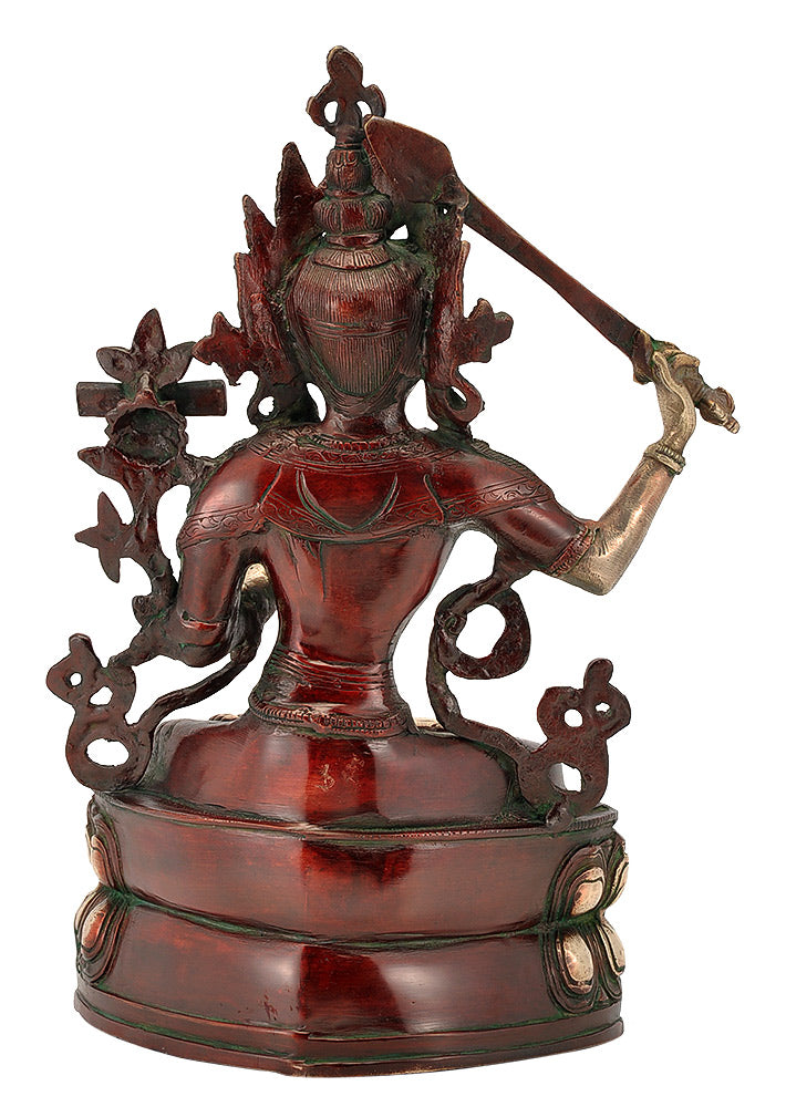 Chinese Lord Manjushree - Brass Sculpture