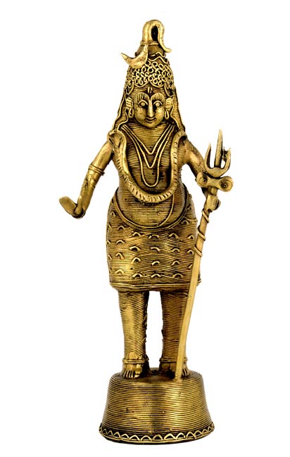 Shiva in Tribal Perspective - Lost Wax Casting 11"