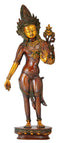 Standing Avalokiteshvara Sculpture Golden Brown Finish