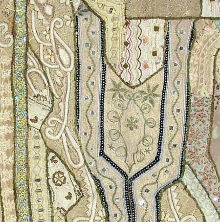 'Golden Beach' Embroidered Wall Hanging
