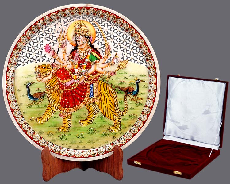Maa Ambike - Hand Painted Marble Saucer