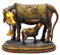 Beautiful Cow Feeding Her Calf Brass Statue