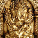 'Gauri Putra Ganesha' Brass Sculpture
