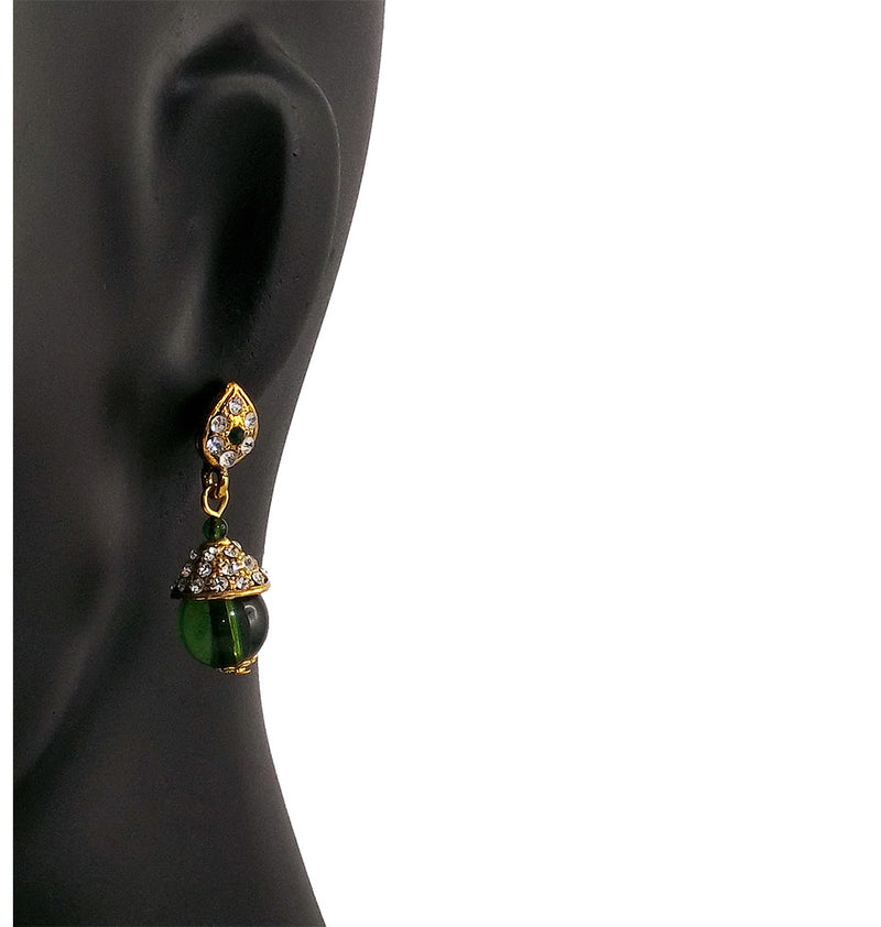 Design Fashion Jewelry Green Jhumkas - Women Earrings
