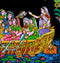 Lord Krishna Playing Flute in a Boat with Gopis
