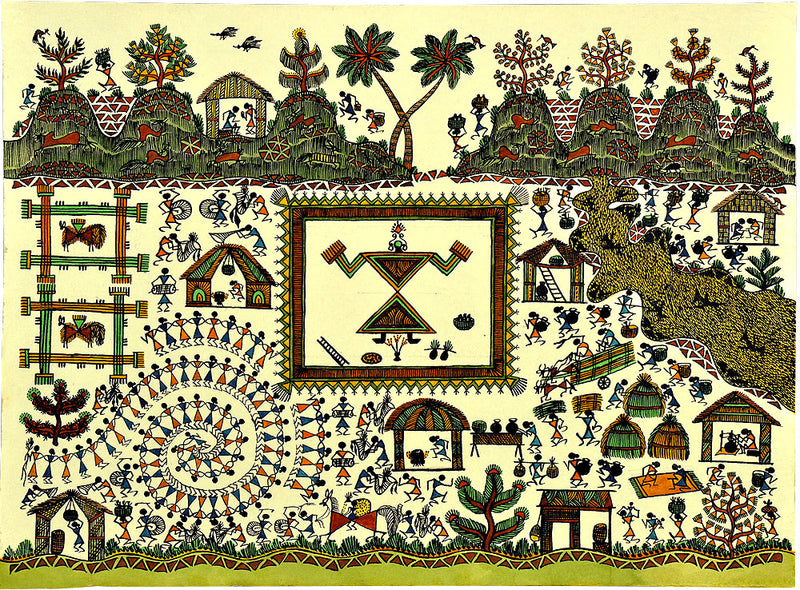 'Village Goddess' Painting on Handmade Paper