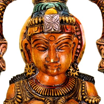 Goddess Luxmi Wood Statuette