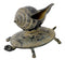 Antiquated Brass Conch with Tortoise Stand