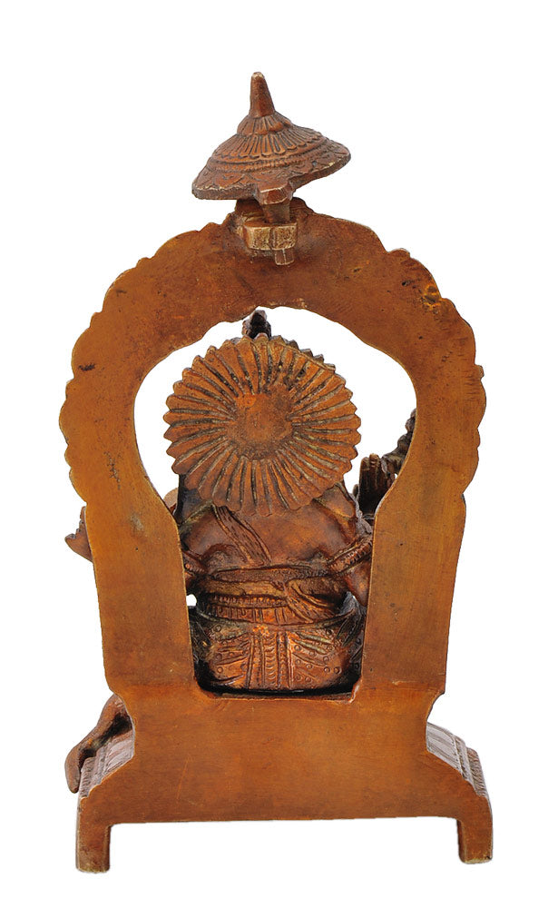 Lord Ganesh Maharaj Seated on Throne 8"