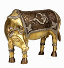 Brass Cow with Om inscription