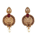 Real Red Dangle Gold Plated Fashion Earrings