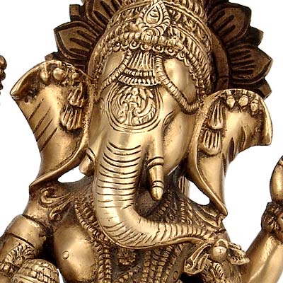 Lord Ganesha Under Kadamba Tree - Brass Statue