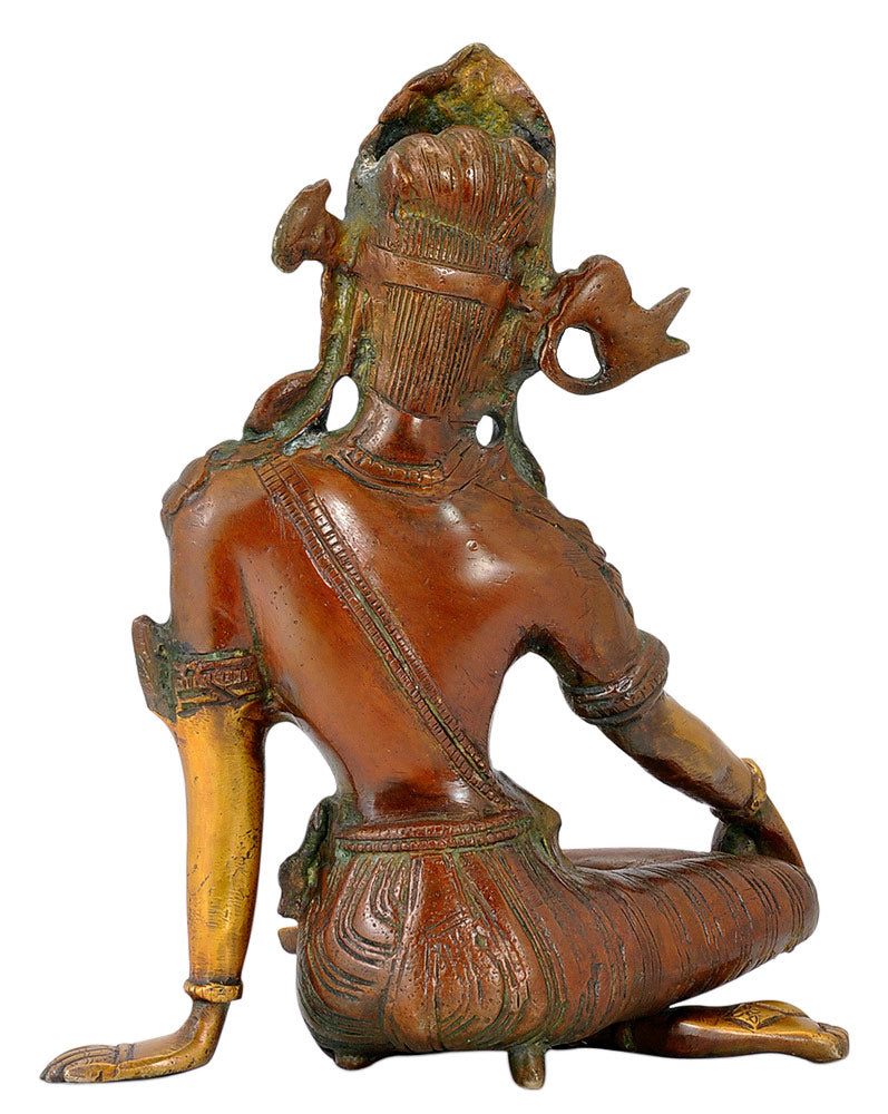 Lord Indra Dev Brass Sculpture 9.50"