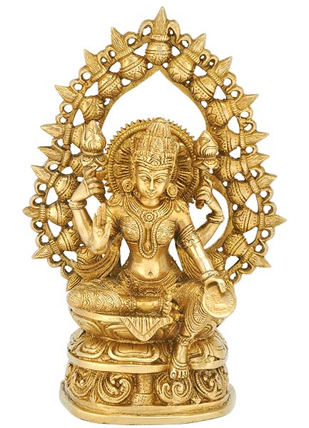 Goddess of Wealth Mata Lakshmi - Brass Statue