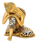 Buddha Resting on Knee Brass Statue