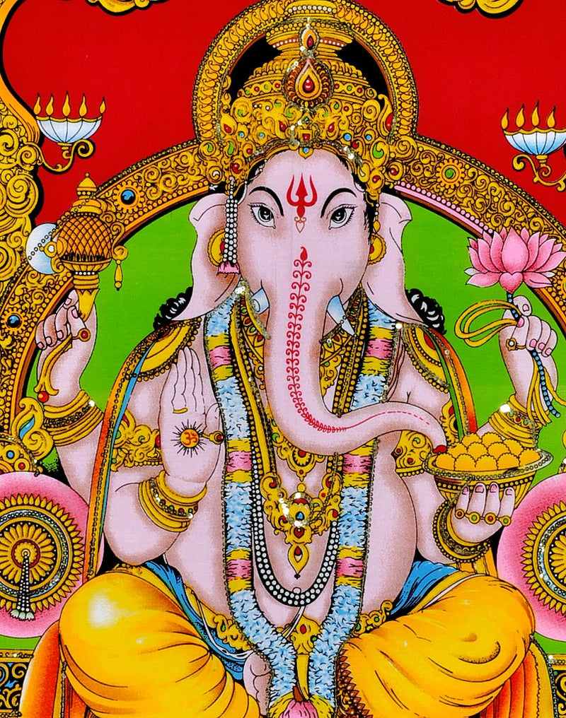 Lord Ganesh Ji - Fabric Sequin Painting