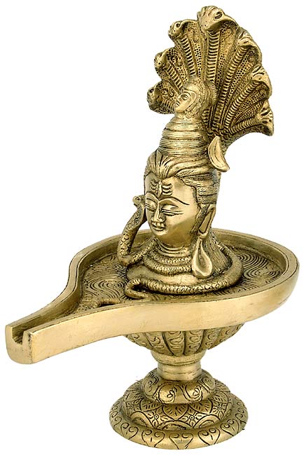 Lord Shiva Enshrined as Linga - Brass Sculpture