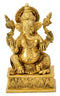 Exquisite Blessing Lord Vinayaka Brass Sculpture 8.75"