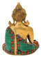 Buddha Brass Sculpture with Turquoise Coral Color Finish