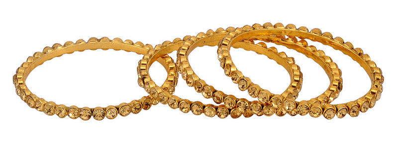 Golden Beige Stone Bangles - Set of 4