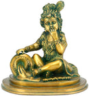 Makhanchor Lord Krishna - Brass Sculpture